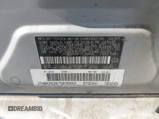 2007 Lexus IS 250 with VIN JTHBK262875038949, listed as a IAAI auction lot 42736588 with 131,160 mi miles and . Bid and sale history available at DreamBid. Image 9.