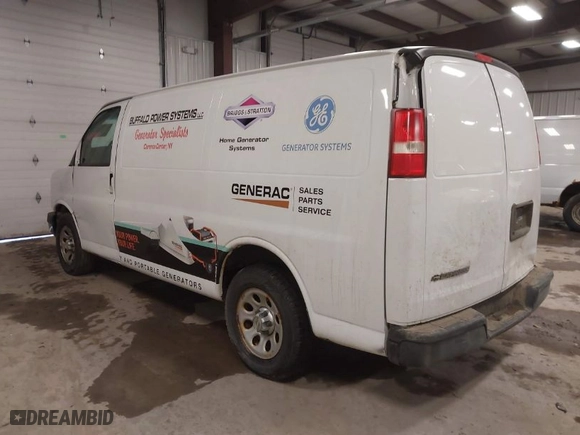 2012 Chevrolet Express Cargo Van with VIN 1GCSGAFX6C1167511, listed as a IAAI auction lot 42038681 with 281,334 mi miles. Bid and sale history available at carsss.com. Image 3.