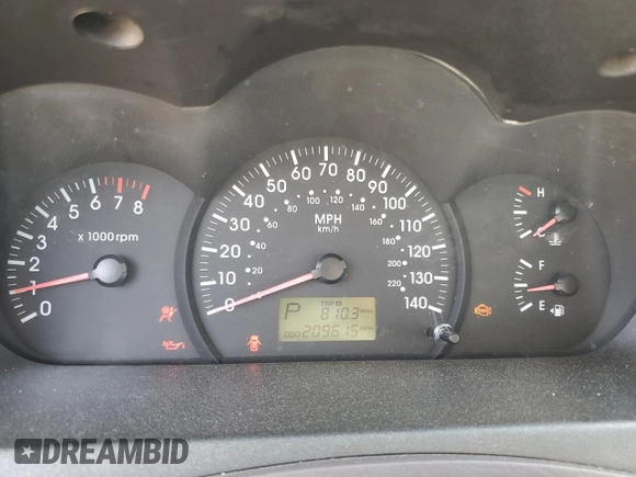 2006 Kia Spectra EX with VIN KNAFE121565364950, listed as a Copart auction lot 48860895 with 209,615 mi miles and Salvage Title. Bid and sale history available at DreamBid. Image 9.