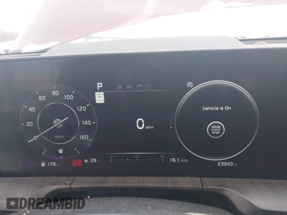 2023 Kia Telluride SX Prestige X-Pro with VIN 5XYP5DGC3PG366935, listed as a IAAI auction lot 41257675 with 23,943 mi miles and . Bid and sale history available at DreamBid. Image 7.