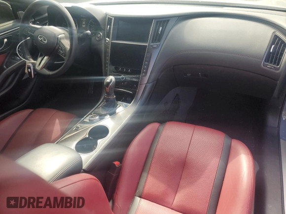 2022 Infiniti Q60 Red Sport 400 with VIN JN1FV7LL9NM680994, listed as a Copart auction lot 64282055 with 7,274 mi miles and Salvage title. Bid and sale history available at DreamBid. Image 8.
