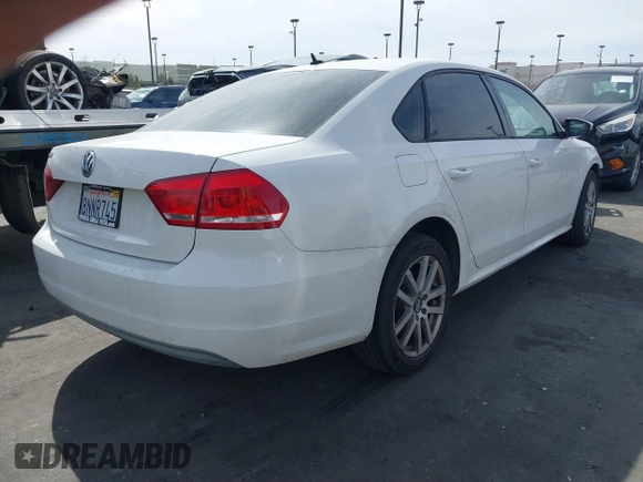 2012 Volkswagen Passat S with VIN 1VWAP7A39CC074793, listed as a IAAI auction lot 41626730 with 108,659 mi miles and . Bid and sale history available at DreamBid. Image 4.