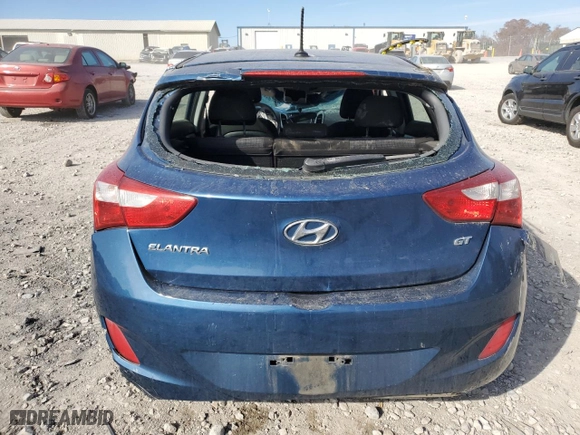 2015 Hyundai Elantra GT with VIN KMHD35LHXFU242556, listed as a Copart auction lot 45966915 with 0 mi miles and Salvage Title. Bid and sale history available at carsss.com. Image 6.