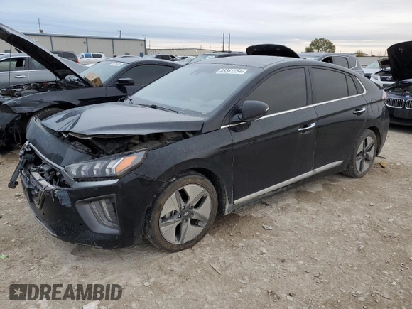 2021 Hyundai Ioniq Limited z VIN KMHC05LC1MU254424, wystawiony jako Copart lot #83341754 z przebiegiem Nie podano mil oraz Szkoda całkowita • Salvage title. Historia ofert i sprzedaży dostępna na DreamBid. Obrazek 1.