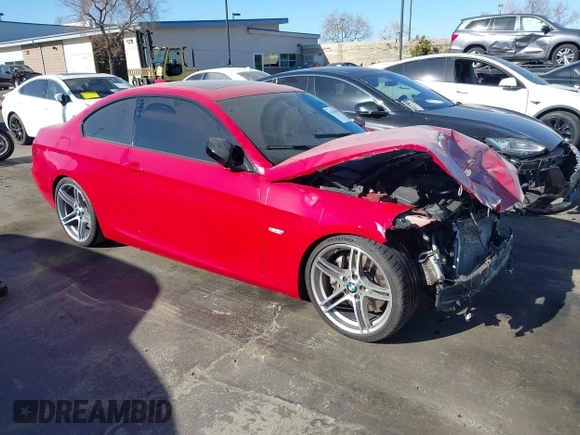 2013 BMW 3 Series 335is with VIN WBAKG1C59DJ217769, listed as a IAAI auction lot 41161991 with 1 mi miles. Bid and sale history available at carsss.com. Image 1.