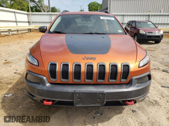 2015 Jeep Cherokee Trailhawk with VIN 1C4PJMBB5FW600455, listed as a Copart auction lot 53859365 with 164,420 mi miles and Salvage Title. Bid and sale history available at DreamBid. Image 5.