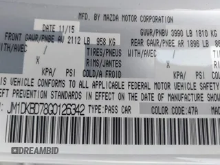 2016 Mazda CX-3 Grand Touring with VIN JM1DKBD78G0126342, listed as a IAAI auction lot 40787762 with 48,530 mi miles. Bid and sale history available at carsss.com. Image 9.