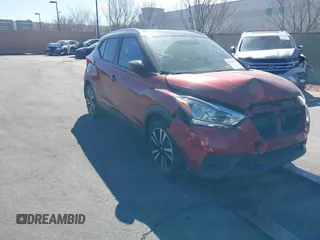 2018 Nissan Kicks S with VIN 3N1CP5CU2JL527436, listed as a IAAI auction lot 41481459 with 46,744 mi miles. Bid and sale history available at carsss.com. Image 1.