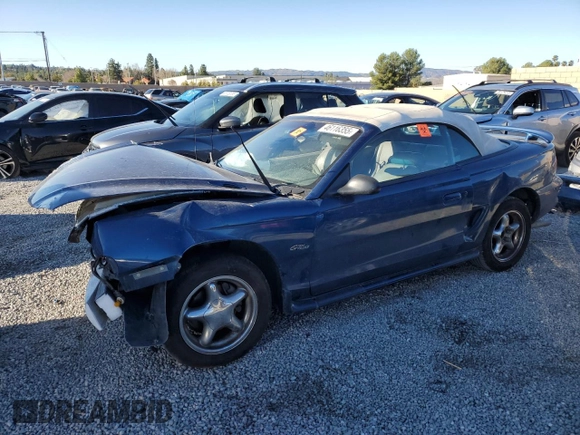 1998 Ford Mustang GT with VIN 1FAFP45X2WF107243, listed as a Copart auction lot 46116355 with 87,830 mi miles and Salvage Title. Bid and sale history available at carsss.com. Image 1.
