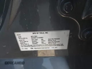 2022 Tesla Model Y Performance z VIN 7SAYGDEF2NF490794, wystawiony jako IAAI lot #42218742 z przebiegiem 41 402 mil mil oraz . Historia ofert i sprzedaży dostępna na DreamBid. Obrazek 9.