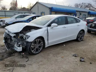 2019 Ford Fusion Titanium with VIN 3FA6P0D91KR263556, listed as a Copart auction lot 85587244 with 73,758 mi miles and Salvage Title. Bid and sale history available at carsss.com. Image 1.