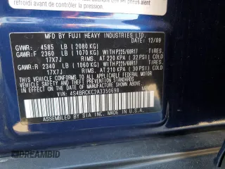 2010 Subaru Outback Limited Power Moon with VIN 4S4BRCKC2A3350698, listed as a Copart auction lot 64132005 with 95,778 mi miles and Salvage title. Bid and sale history available at DreamBid. Image 12.