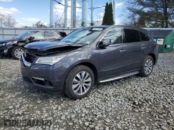 2015 Acura MDX Tech Pkg with VIN 5FRYD4H47FB008644, listed as a Copart auction lot 52514695 with 116,291 mi miles and Salvage Title. Bid and sale history available at carsss.com. Image 1.