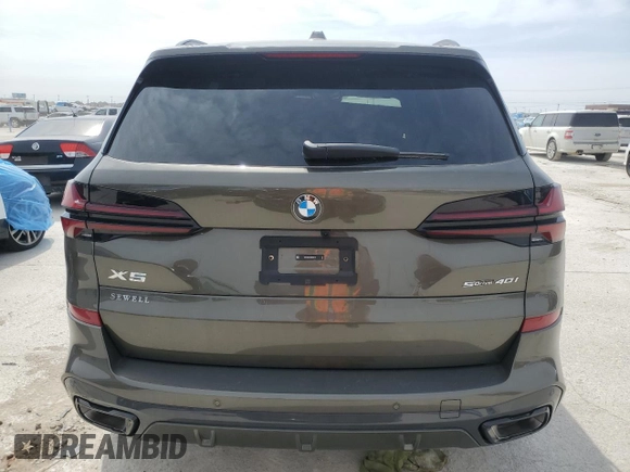 2025 BMW X5 sDrive40i with VIN 5UX13EU07S9Z06159, listed as a Copart auction lot 46913255 with 202 mi miles and Salvage Title. Bid and sale history available at carsss.com. Image 6.