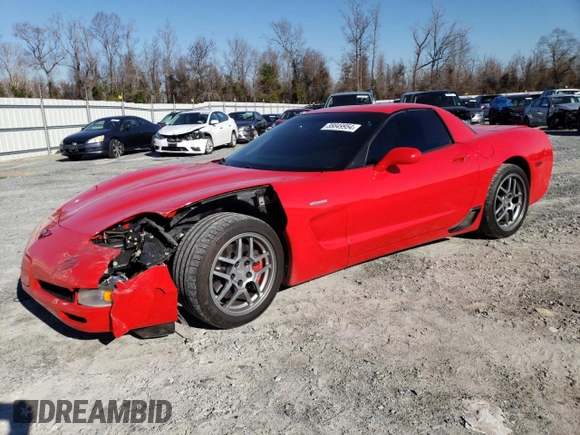 2001 Chevrolet Corvette Z06 with VIN 1G1YY12S015111810, listed as a Copart auction lot 38849954 with 76,940 mi miles and Salvage Title. Bid and sale history available at carsss.com. Image 1.