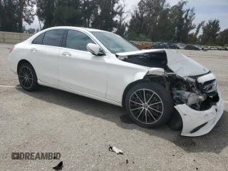 2021 Mercedes-Benz C 300 with VIN W1KWF8DB0MR620874, listed as a Copart auction lot 53074255 with 46,832 mi miles and Salvage title. Bid and sale history available at DreamBid. Image 4.