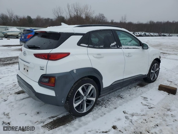 2021 Hyundai Kona Limited with VIN KM8K3CA53MU731771, listed as a Copart auction lot 43697275 with 43,539 mi miles and Salvage Title. Bid and sale history available at carsss.com. Image 3.