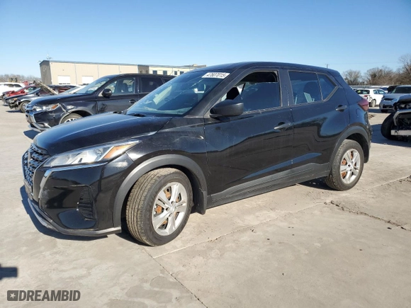 2022 Nissan Kicks S with VIN 3N1CP5BV9NL481829, listed as a Copart auction lot 47607015 with 77,329 mi miles and Salvage Title. Bid and sale history available at carsss.com. Image 1.