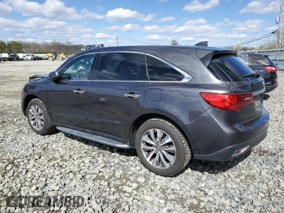 2015 Acura MDX Tech Pkg with VIN 5FRYD4H47FB008644, listed as a Copart auction lot 52514695 with 116,291 mi miles and Salvage Title. Bid and sale history available at carsss.com. Image 2.