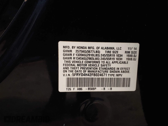 2015 Acura MDX Technology with VIN 5FRYD4H42FB024671, listed as a IAAI auction lot 42473264 with 77,793 mi miles and . Bid and sale history available at DreamBid. Image 9.