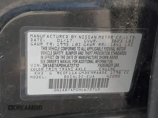 2017 Nissan Sentra SV with VIN 3N1AB7AP0HL672712, listed as a IAAI auction lot 42045700 with 174,139 mi miles and . Bid and sale history available at DreamBid. Image 9.