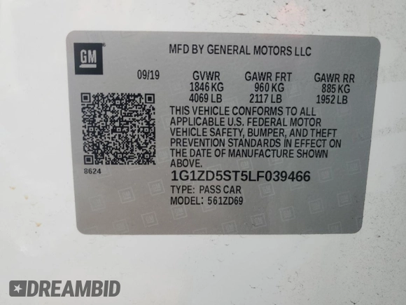 2020 Chevrolet Malibu LT with VIN 1G1ZD5ST5LF039466, listed as a Copart auction lot 51690255 with 116,630 mi miles and Salvage Title. Bid and sale history available at DreamBid. Image 13.