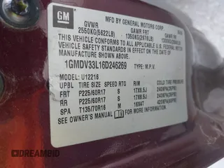 2006 Pontiac Montana SV6 with VIN 1GMDV33L16D246269, listed as a IAAI auction lot 41809717 with 199,709 mi miles. Bid and sale history available at carsss.com. Image 9.