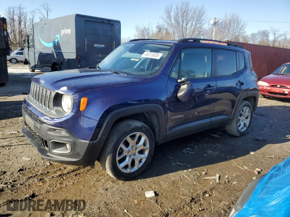 2016 Jeep Renegade Latitude with VIN ZACCJBBT6GPC80444, listed as a Copart auction lot 44315655 with 118,980 mi miles and Salvage Title. Bid and sale history available at carsss.com. Image 1.