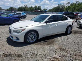 2014 Infiniti Q50 Sport with VIN JN1BV7AR8EM705793, listed as a Copart auction lot 62111805 with 167,382 mi miles and Salvage title. Bid and sale history available at DreamBid. Image 1.
