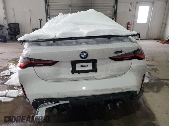 2022 BMW M4 Competition with VIN WBS33AZ07NCJ38064, listed as a Copart auction lot 87812315 with 0 mi miles and Salvage Title. Bid and sale history available at carsss.com. Image 6.