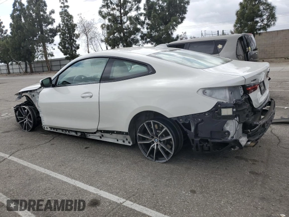 2022 BMW 4 Series 430i xDrive with VIN WBA73AP0XNCJ18822, listed as a Copart auction lot 51019155 with 41,964 mi miles and Salvage title. Bid and sale history available at DreamBid. Image 2.