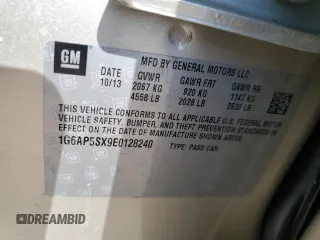 2014 Cadillac CTS Sedan RWD with VIN 1G6AP5SX9E0128240, listed as a Copart auction lot 52949005 with 56,018 mi miles and Clean Title. Bid and sale history available at carsss.com. Image 12.