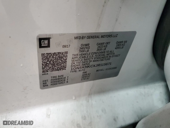 2018 Chevrolet Suburban LT with VIN 1GNSKHKCXJR115671, listed as a Copart auction lot 63240094 with 112,961 mi miles and Clean Title. Bid and sale history available at carsss.com. Image 13.