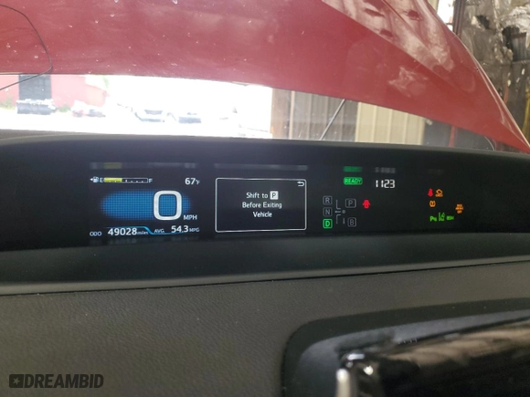 2019 Toyota Prius LE with VIN JTDL9RFU3K3005566, listed as a Copart auction lot 73356914 with 49,028 mi miles and Non Repairable. Bid and sale history available at carsss.com. Image 9.