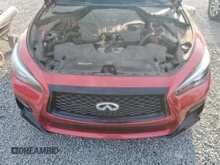 2021 Infiniti Q50 Red Sport 400 with VIN JN1FV7DP8MM850097, listed as a Copart auction lot 48663665 with 82,788 mi miles and Salvage Title. Bid and sale history available at DreamBid. Image 11.