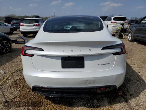 2025 Tesla Model 3 Long Range z VIN 5YJ3E1EB1SF962360, wystawiony jako Copart lot #54586115 z przebiegiem 391 mil mil oraz Szkoda całkowita • Salvage title. Historia ofert i sprzedaży dostępna na DreamBid. Obrazek 6.