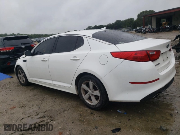 2014 Kia Optima LX with VIN KNAGM4A70E5494065, listed as a Copart auction lot 59100255 with 126,983 mi miles and Salvage title. Bid and sale history available at DreamBid. Image 2.
