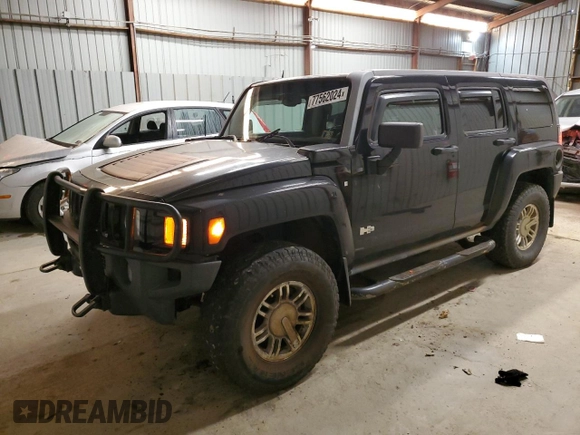 2007 Hummer H3 SUV with VIN 5GTDN13E478237997, listed as a Copart auction lot 77562024 with 171,799 mi miles and Salvage Title. Bid and sale history available at carsss.com. Image 1.