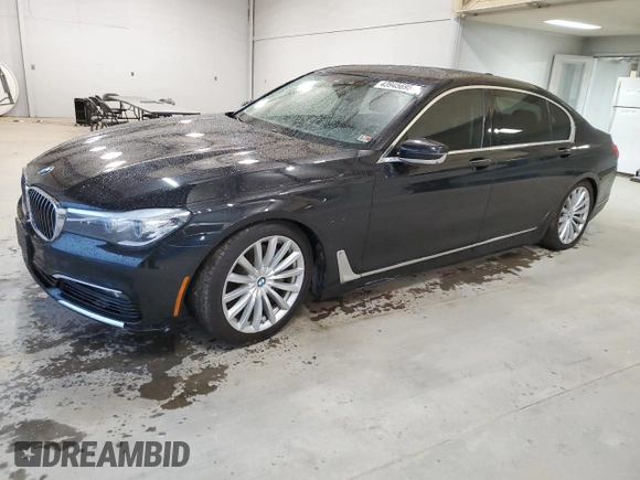 2017 BMW 7 Series 740i xDrive with VIN WBA7E4C53HGU99097, listed as a Copart auction lot 43945695 with 117,790 mi miles and Salvage Title. Bid and sale history available at carsss.com. Image 1.