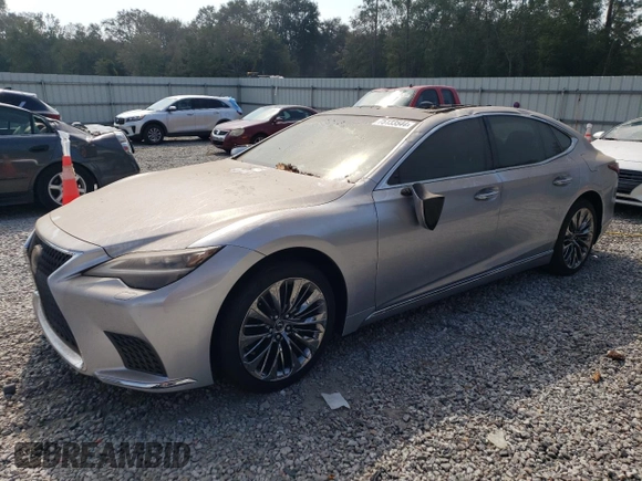 2022 Lexus LS with VIN JTHD51FF3N5015721, listed as a Copart auction lot 75133544 with 4,975 mi miles and Salvage Title. Bid and sale history available at carsss.com. Image 1.