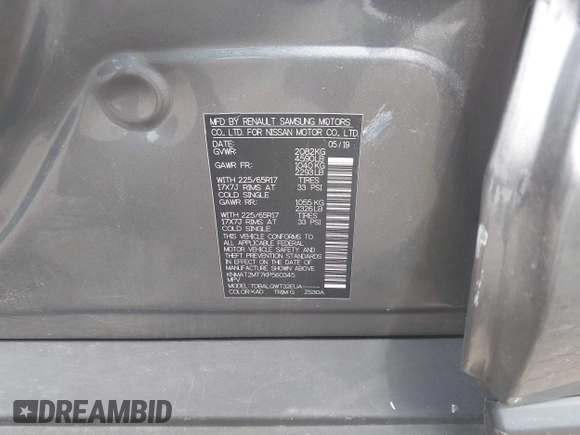2019 Nissan Rogue SV с VIN KNMAT2MT7KP560345, выставлен на аукционе IAAI как лот 42435122 с пробегом 60 595 миль миль и . История ставок и продаж доступна на DreamBid. Изображение 9.