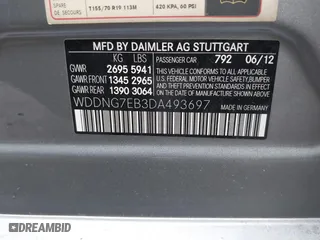 2013 Mercedes-Benz S-Class S 63 AMG with VIN WDDNG7EB3DA493697, listed as a IAAI auction lot 41307788 with 113,561 mi miles. Bid and sale history available at carsss.com. Image 9.