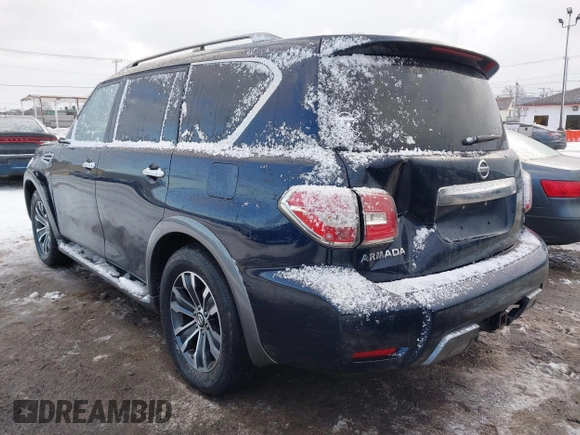 2020 Nissan Armada SL with VIN JN8AY2NC5LX519119, listed as a IAAI auction lot 41447880 with 100,862 mi miles. Bid and sale history available at carsss.com. Image 3.