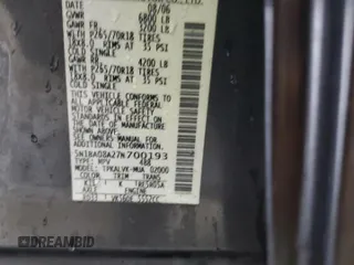 2007 Nissan Armada SE z VIN 5N1BA08A27N700193, wystawiony jako Copart lot #58807975 z przebiegiem 254 318 mil mil oraz Szkoda całkowita • Salvage title. Historia ofert i sprzedaży dostępna na DreamBid. Obrazek 13.