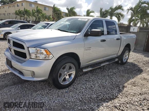 2017 Ram 1500 Express with VIN 1C6RR7KG2HS732427, listed as a Copart auction lot 77602404 with 105,715 mi miles and Salvage title. Bid and sale history available at DreamBid. Image 1.