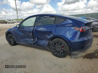 2020 Tesla Model Y Long Range with VIN 5YJYGDEE7LF038244, listed as a Copart auction lot 44153755 with 53,256 mi miles and Salvage Title. Bid and sale history available at DreamBid. Image 2.