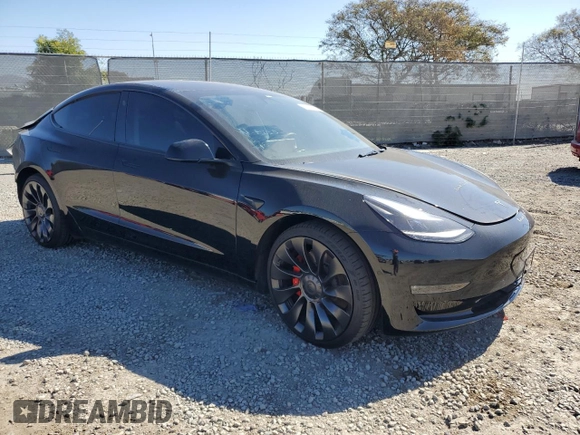 2022 Tesla Model 3 Performance with VIN 5YJ3E1EC8NF353747, listed as a Copart auction lot 45716805 with 13,971 mi miles and Salvage Title. Bid and sale history available at DreamBid. Image 4.