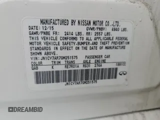 2016 Infiniti Q50 Premium with VIN JN1CV7AR7GM251575, listed as a Copart auction lot 55110115 with 238,751 mi miles and Salvage Title. Bid and sale history available at DreamBid. Image 12.