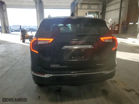 2024 GMC Terrain Denali with VIN 3GKALXEG8RL346862, listed as a Copart auction lot 41571365 with 7,490 mi miles and Salvage Title. Bid and sale history available at carsss.com. Image 6.