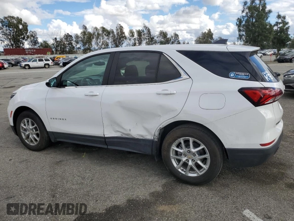 2022 Chevrolet Equinox LT with VIN 3GNAXKEV8NL195184, listed as a Copart auction lot 43875245 with 49,322 mi miles and Salvage Title. Bid and sale history available at DreamBid. Image 2.